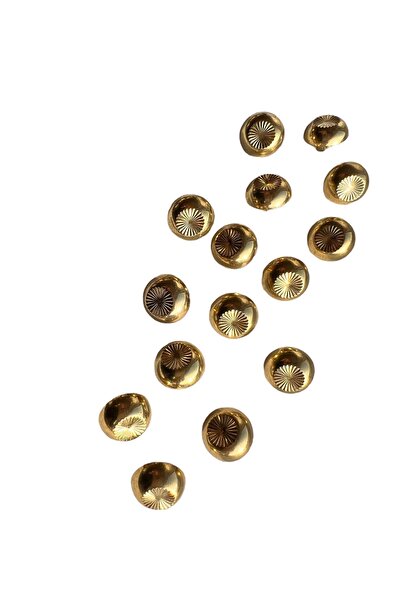 Mothu Gold Oyma Merkezli Kubbe Small 1.3 Cm Küçük 10 Adet Düğme
