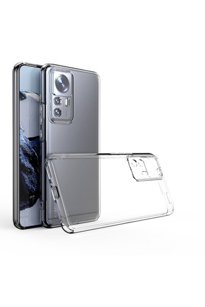 Fibaks Xiaomi Mi 12t Pro Kılıf Kamera Korumalı Renksiz Şeffaf Esnek Silikon K...