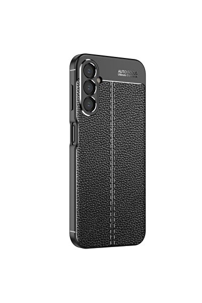 Fibaks Galaxy A14 Case with Camera Protrusion, Leather Look, Stitched Pattern...
