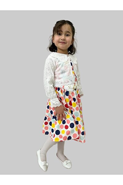 Esterella Κοριτσίστικο Φόρεμα/ Φόρεμα Bolero ζωσμένο/ Παιδικό Αμάνικο πουά