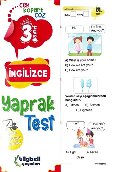 Bilgiseli Yayınları 3.sınıf Bilgiseli Ingilizce Yaprak Test