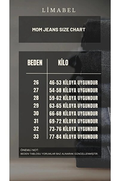 LİMABEL Liva Füme Mom Jean Жіночі джинси-бойфренди з високою талією та ефектом утягування