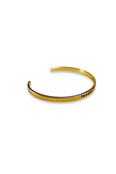 YÖRÜK TASARIM Inanmayı Bırakma Gold Çelik Bileklik