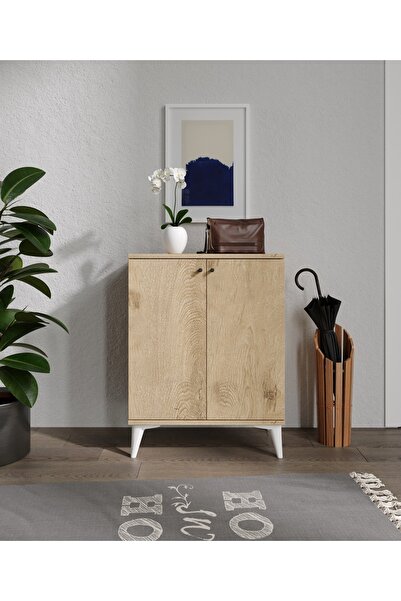 SEVENPAL MOBİLYA Mario 2 Kapaklı 4 Katlı Ayakkabılık/küçük Saklama Dolabı