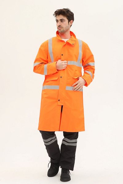 Uniprom Raincoat Reflective High Visible Neon Orange