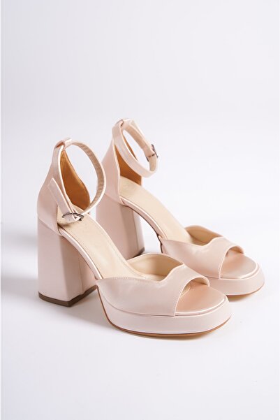 Moda Değirmeni Ten Satin Women's Platform Heeled Shoes Bg1115-119-0001
