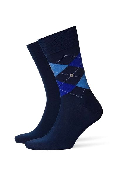 Burlington Herren Socken Daily 2er-Pack – Rautenmuster, Uni, Einheitsgröße, 40–46