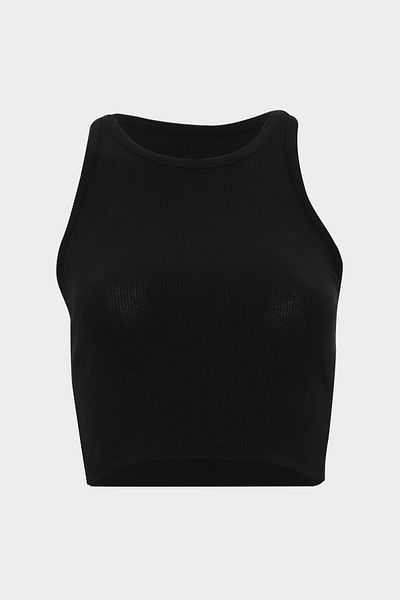 Açelya Okcu Halter Neck Fitted Crop Corded Blouse