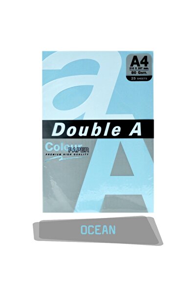 DOUBLE A Renkli Fotokopi Kağıdı 25 Li A4 80 gr Ocean