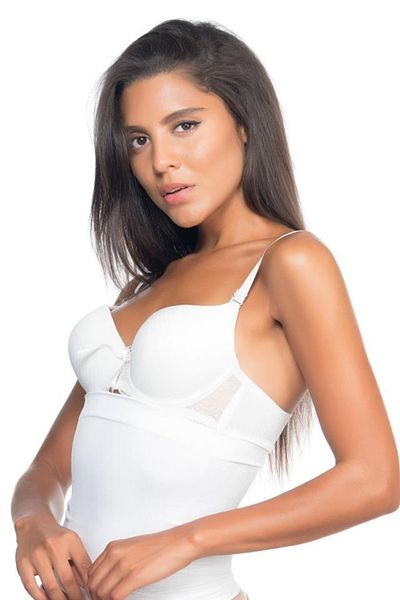 by İGP Corset alb cu talie ergonomică fără sudură pentru femei