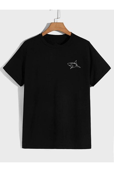 Deocept Σετ μπλουζάκι και σορτς Unisex Minimal Shark Printed