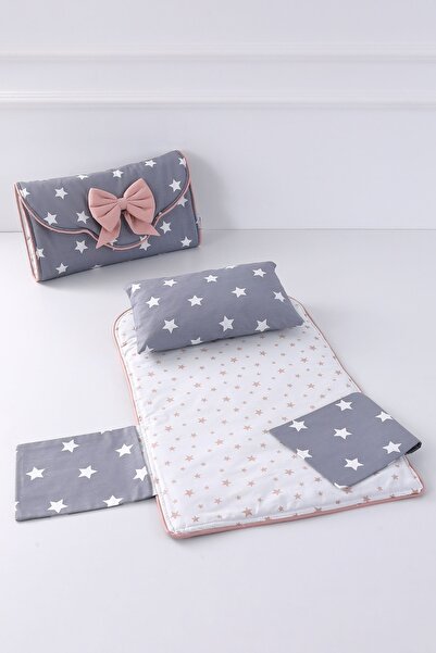 Umaybebek Alt Açma Minderi - Çantalı - Koyu/gri Pudra