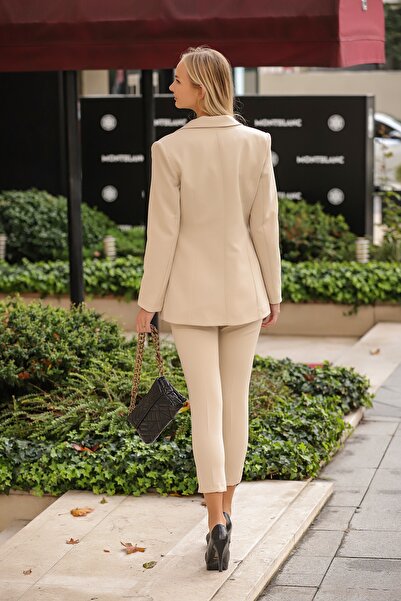 SİZ Blazer Ceket Kemerli Boru Paça Pantolon Takım