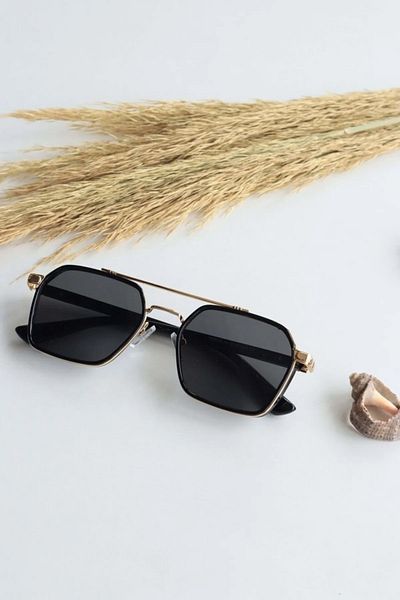 LOOKUP Metal Frame Square Unisex Women Men Sunglasses