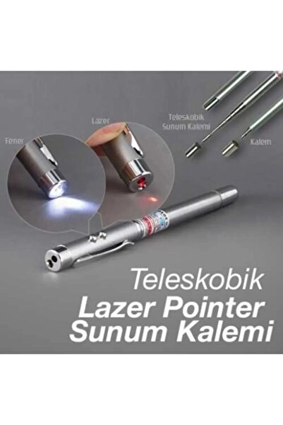 LRS STORE Teleskopik Lazer Ve El Fenerli Sunum Kalemi Özel Kutulu
