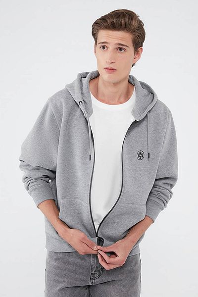 Mavi Μ 066979 -34686-22k Ανδρικό φούτερ με φερμουάρ Grey Melange
