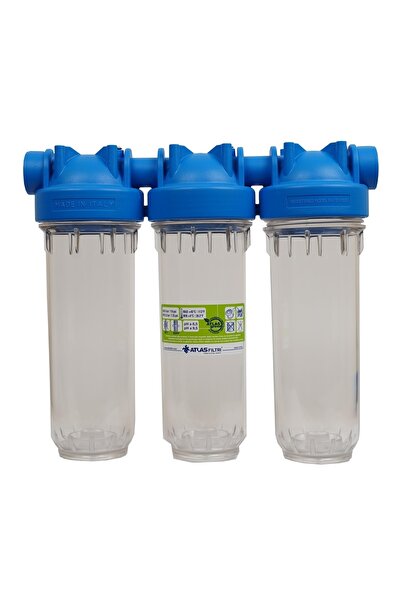 Naturel Su Arıtma Sistemleri Atlas 10" Üçlü Daire Girişi Su Arıtma Cihazı (it...