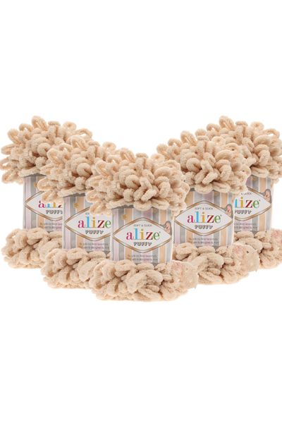Alize Puffy Hand Knitting Yarn 5 Pack - 646 Oil - 100 Gr. 9 Mt. Finger  Knitting Yarn - Trendyol