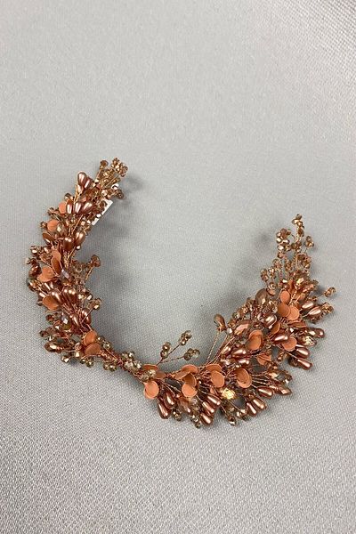 Hobigram Αξεσουάρ για νυφικά μαλλιά με ροζ χρώμα Serra Model διπλής όψης