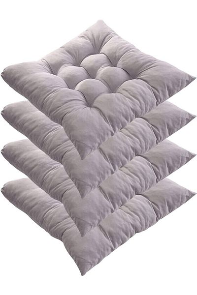 puffiber Special Button Stitched, Fluffy Square Chair Cushion, lace-up, 4-Piece