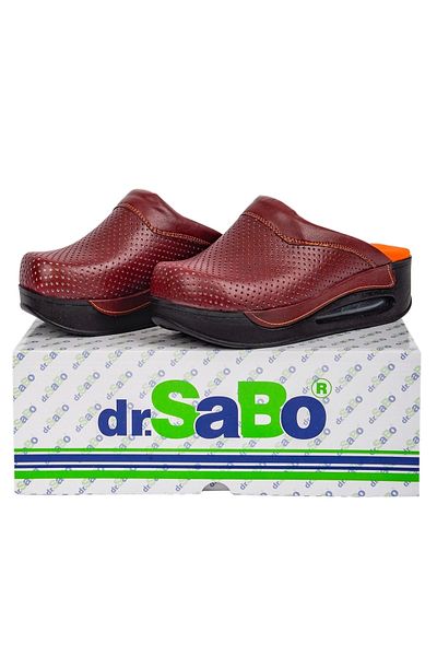 DR SABO Papuci Sabo Femei Ortopedici lucrati manual din Piele Rosie Claret