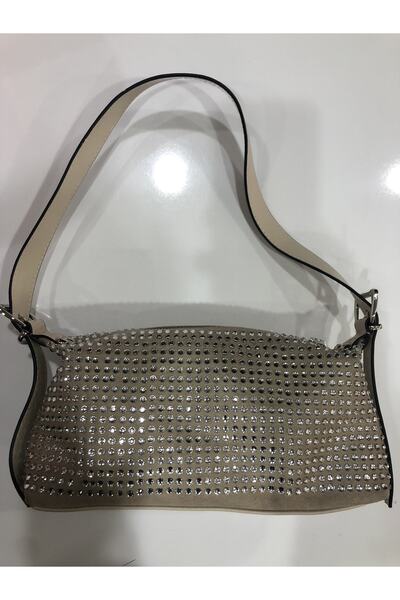 Melissa Kadın Bej Süet Taşlı Çanta