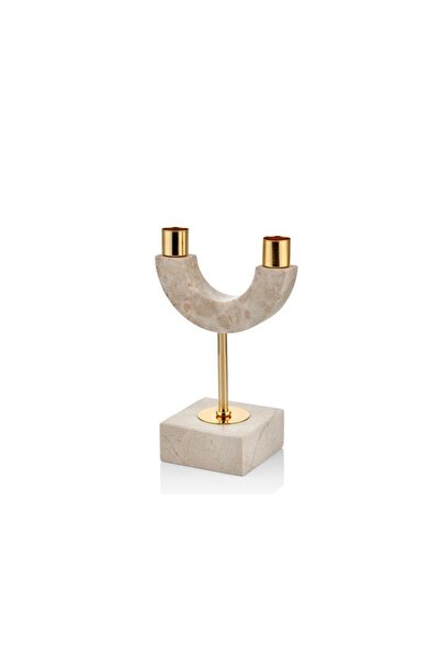 SETABIANCA Evza Mermer Bej 2'li Mumluk 22cm