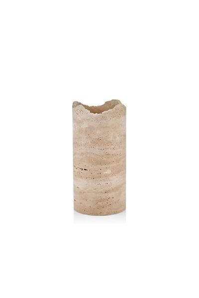 SETABIANCA مزهرية من الرخام الترافرتين من إيفزا 26 سم