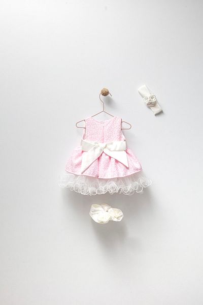 Magu Girl's Lined Dress Bandana Booties Set