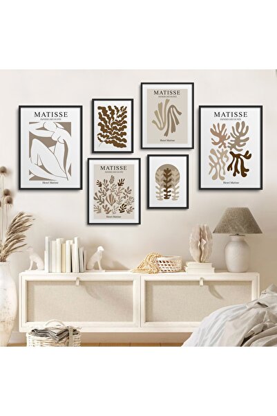 HOMEPACK Siyah Lamine Çerçeveli 6'lı Tablo Seti Altı-003