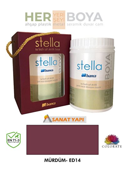 Bianca Stella Su Bazlı Saf Akrilik Boya Mürdüm 1lt