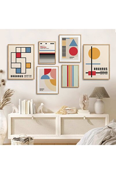 HOMEPACK Doğal Ahşap Çerçeveli 6'lı Tablo Seti Altı-011