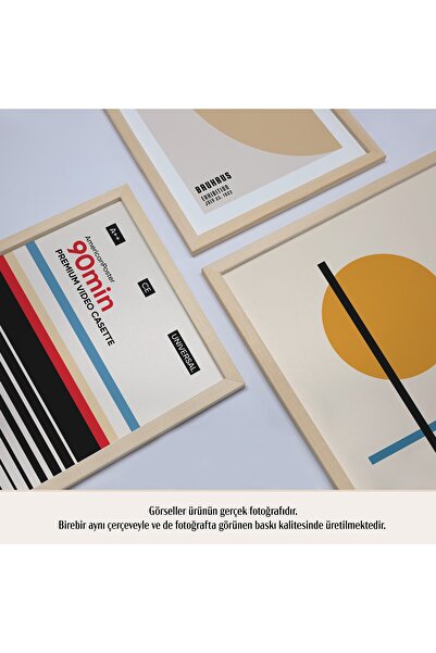 HOMEPACK Doğal Ahşap Çerçeveli 6'lı Tablo Seti Altı-011