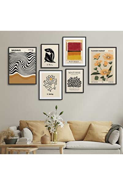 HOMEPACK Set de 6 piese cu cadru laminat negru-012