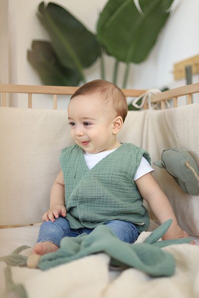 Ninna Kids Multi Muslin Baby & Kids Vest - Green