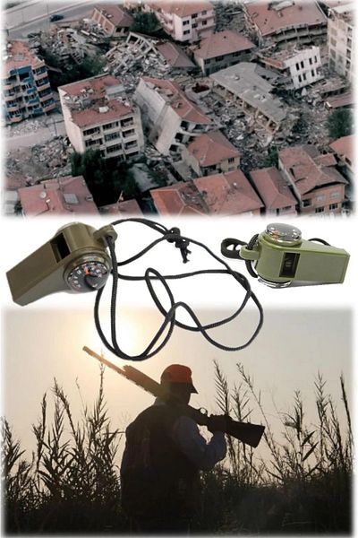 Sezen Σφυρίχτρα με θερμόμετρο Χακί Πυξίδα Scout Survival Κρεμαστό κορδόνι σφυρίχτρα