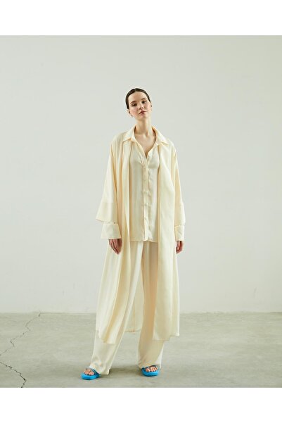 Juste Studio Екрю Сатин Сорочка