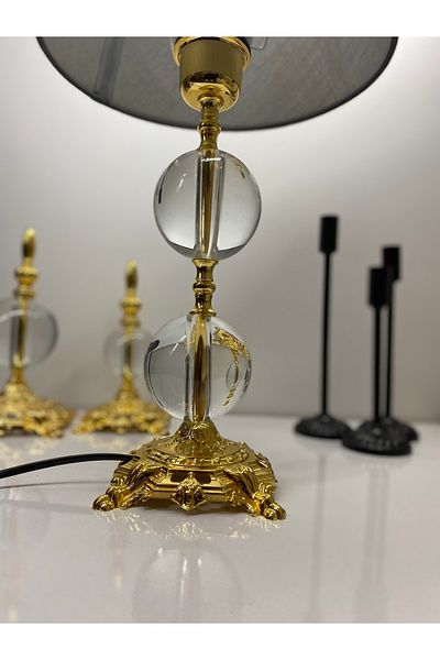 asellus Safderun Series Crystal Glass 2 Ball Lampshade, Table Lamp, Lux Lampshade, Home Gift Lampshade