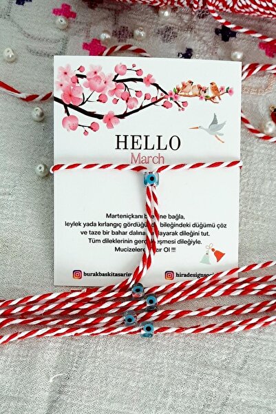 Burak Baskı Tasarım 5'li Şeffaf Cam Nazar Boncuğu Figürlü Marteniçka Bileklik...