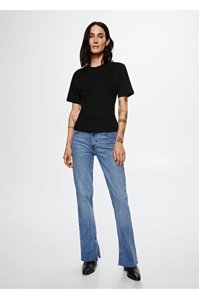 MANGO Woman Тениска с корсет с детайли