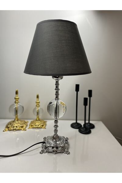 asellus Safderun Serisi Kristal Cam Abajur, Krom (gümüş) Masa Lambası, Lux Ab...