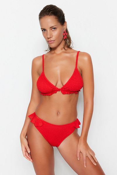 Trendyol Collection Red Elastic Normal Leg Bikini Bottom TBESS23BA00173