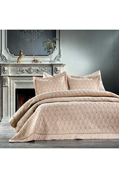 ZEBRACASA Leaf Krem/bej Yatak Örtüsü