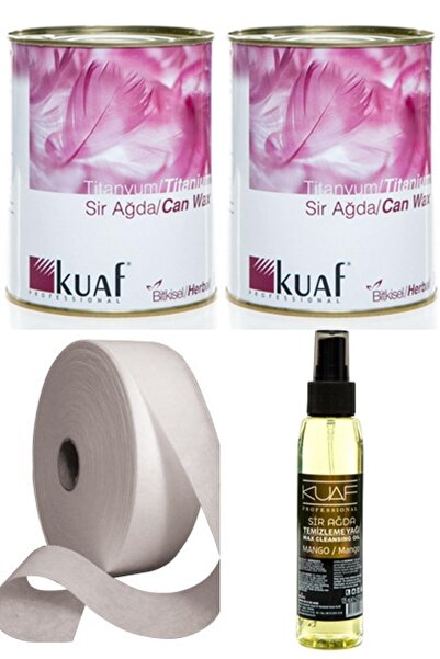 Kuaf Titanyum Sir Ağda 800 ml 2 Adet + 125ml Ağda Temizleme Yağı + 50 m Ağda ...
