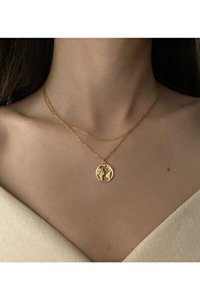 Okkostore Ince Zincirli Dünya Kolye