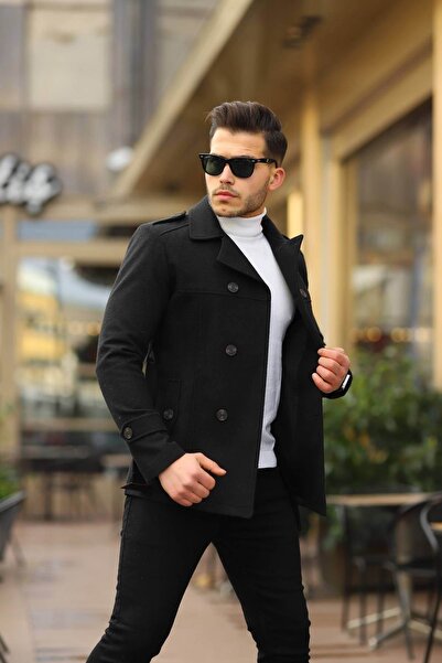 Ser Joven Чоловічий чорний піджак з поясом, slim fit