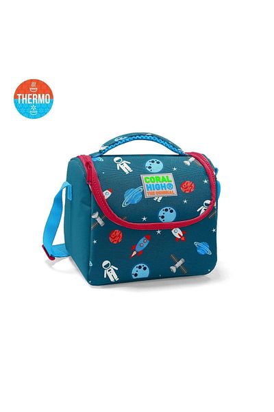 Coral High Cutie termică pentru prânz cu model spațial roșu Indigo pentru copii 11815