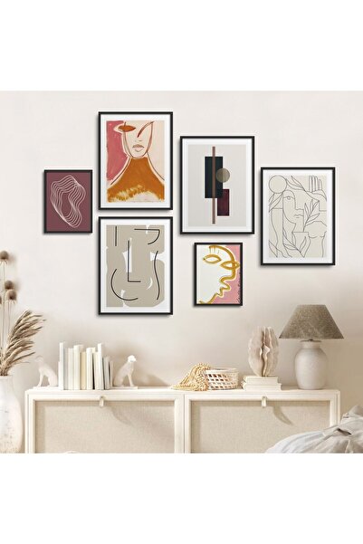 HOMEPACK Σετ 6 πίνακες με μαύρο πλαστικοποιημένο πλαίσιο Six-018