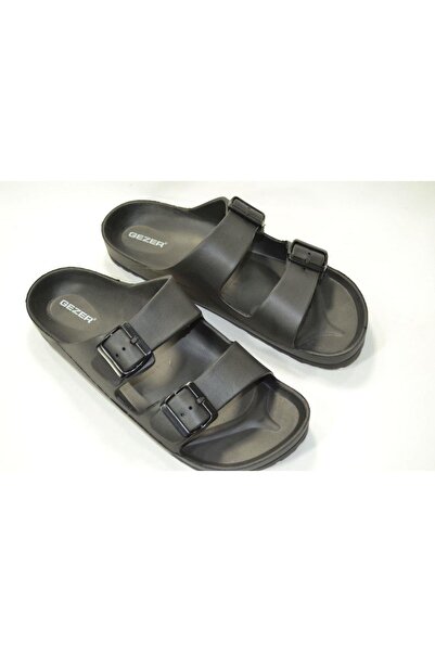 GEZER Erkek Bahçe, Sokak Ayarlanabilir Çift Tokalı Eva Siyah Terlik