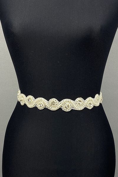Hobigram Crem Waterway Rochie de Seara Accesoriu pentru rochie Accesoriu pentru centura cu strasuri – centura, design elegant, accesoriu pentru femei
